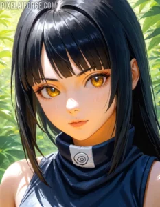 Anime Classic Ninja Girl con cabello negro en PixelAIForge
