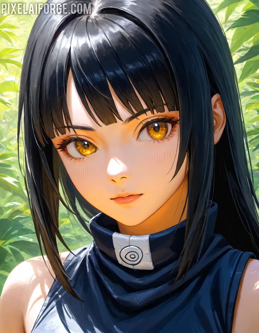 Anime Classic Ninja Girl con cabello negro en PixelAIForge