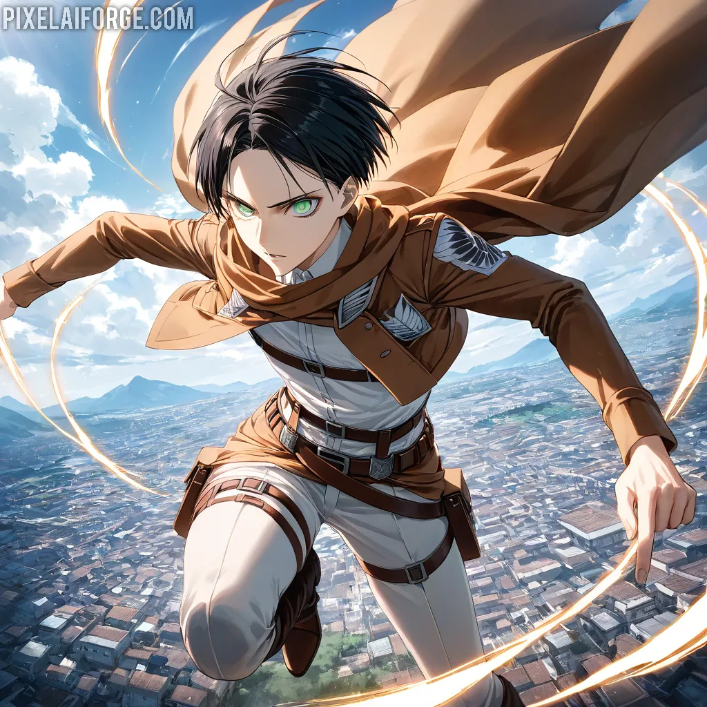 Eren Yeager de Attack on Titan: Imágenes Creadas con IA en PixelAIForge