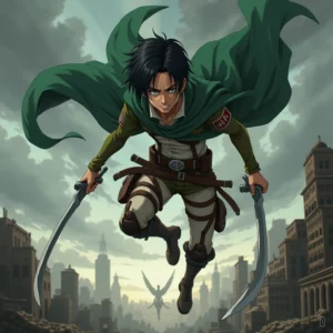 Levi Ackerman de Attack on Titan: Imágenes Creadas con IA en PixelAIForge