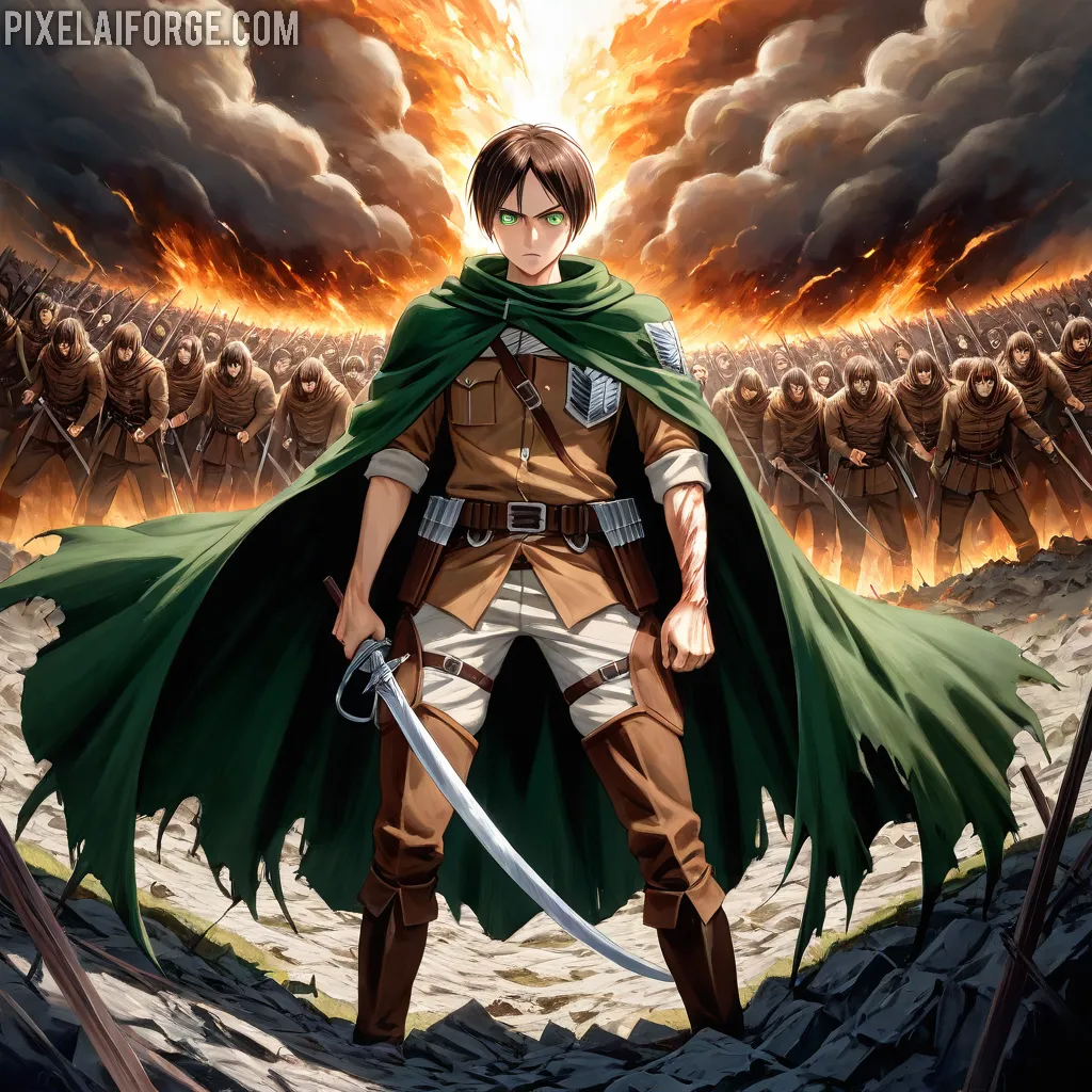 Levi Ackerman de Attack on Titan: Imágenes Creadas con IA en PixelAIForge