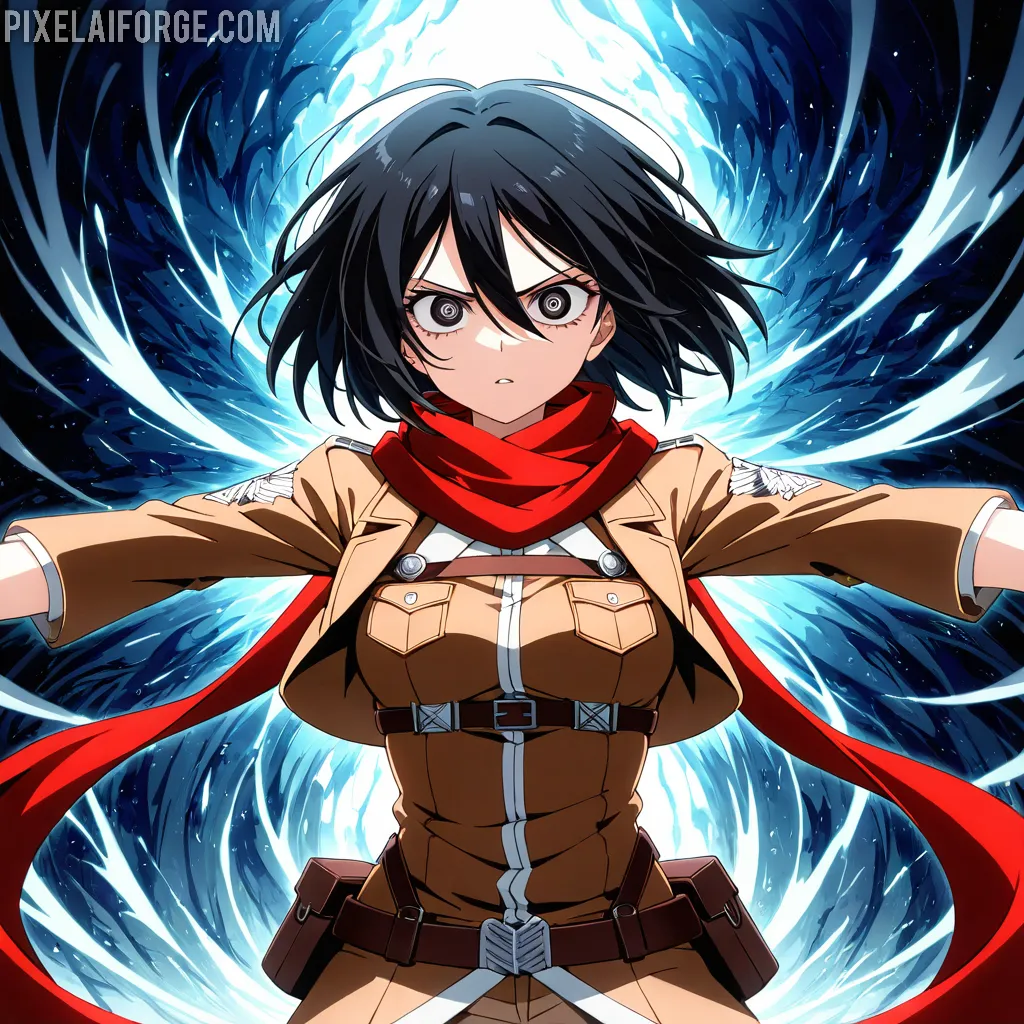 Mikasa Ackerman de Attack on Titan: Imágenes Creadas con IA en PixelAIForge
