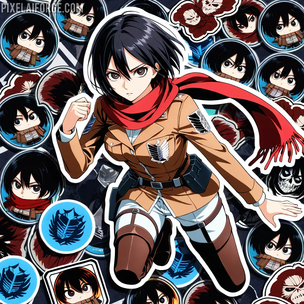 Mikasa Ackerman de Attack on Titan: Imágenes Creadas con IA en PixelAIForge
