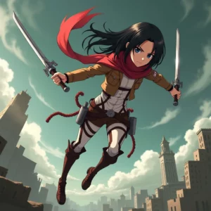 Mikasa Ackerman de Attack on Titan: Imágenes Creadas con IA en PixelAIForge