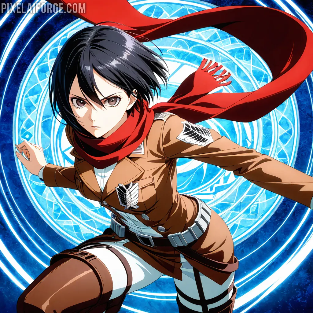 Mikasa Ackerman de Attack on Titan: Imágenes Creadas con IA en PixelAIForge