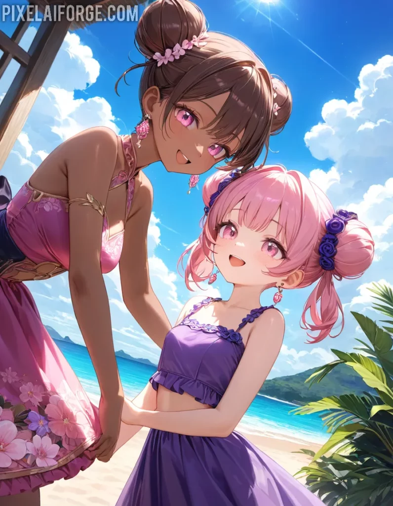Anime Beach Friendship: Summer Style and Serenity