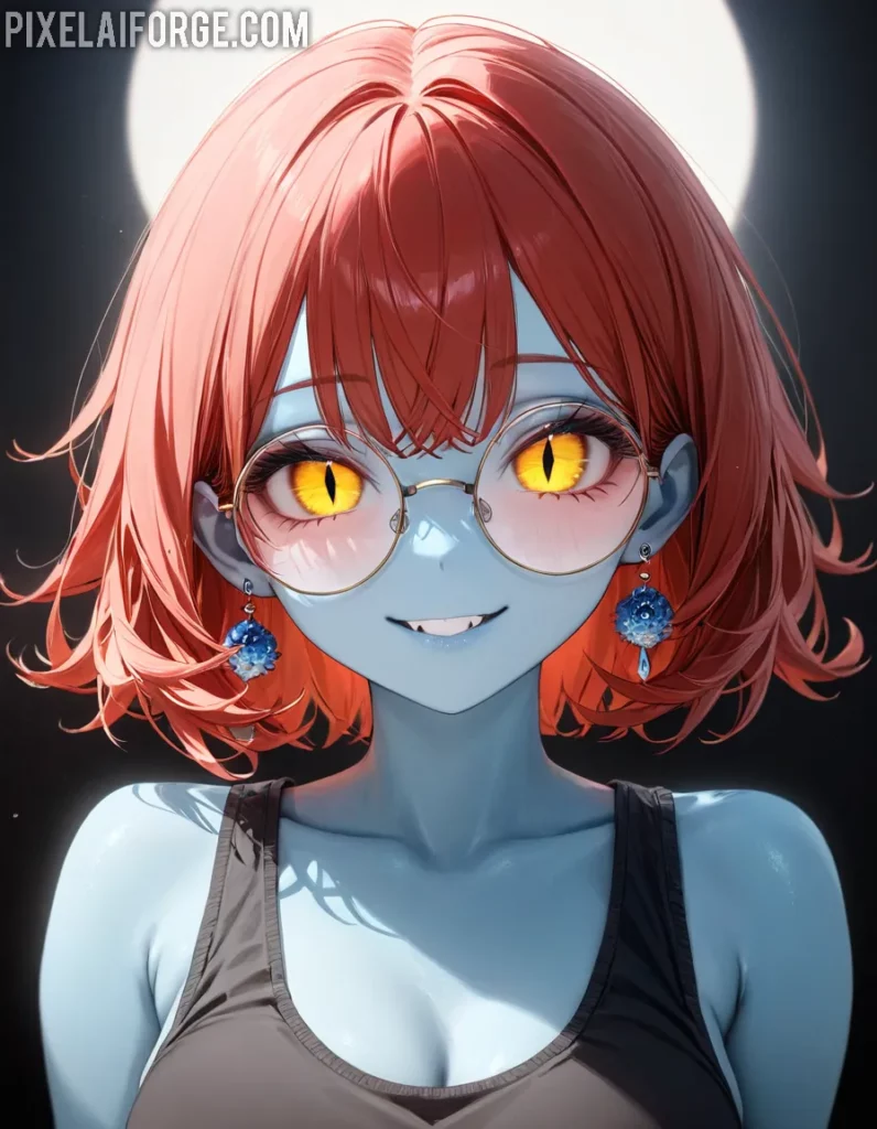 Anime Girl with Headphones in Neon Cityscape