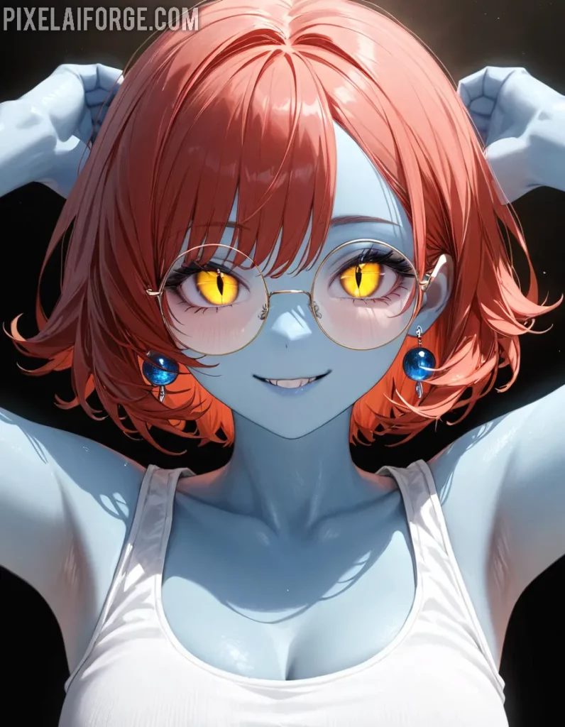 Anime Girl with Headphones in Neon Cityscape