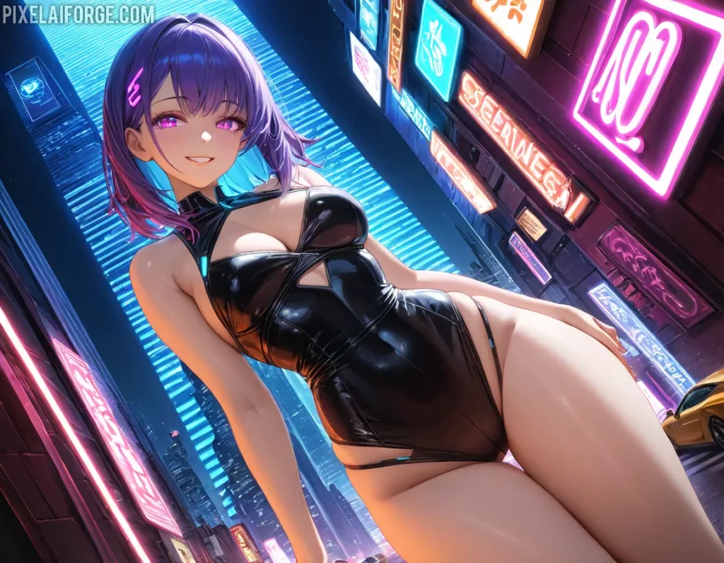 Arte Anime Cyberpunk Creado con Fooocus AI
