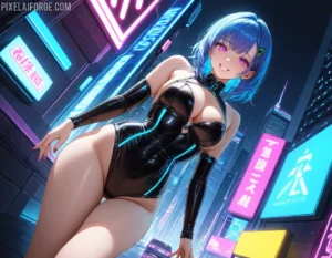 Arte Anime Cyberpunk Creado con Fooocus AI