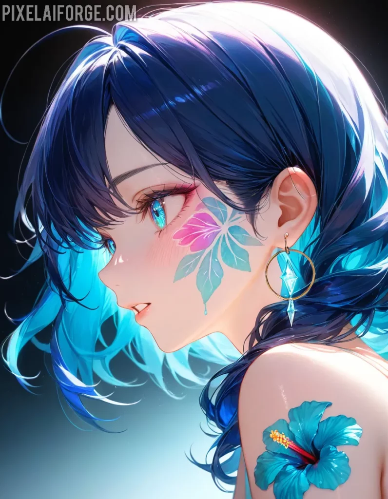 Arte Anime de Chica Tropical Creado con Fooocus