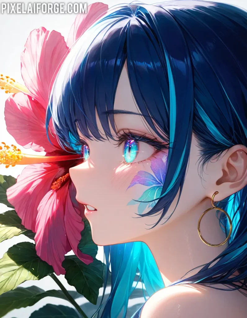 Arte Anime de Chica Tropical Creado con Fooocus