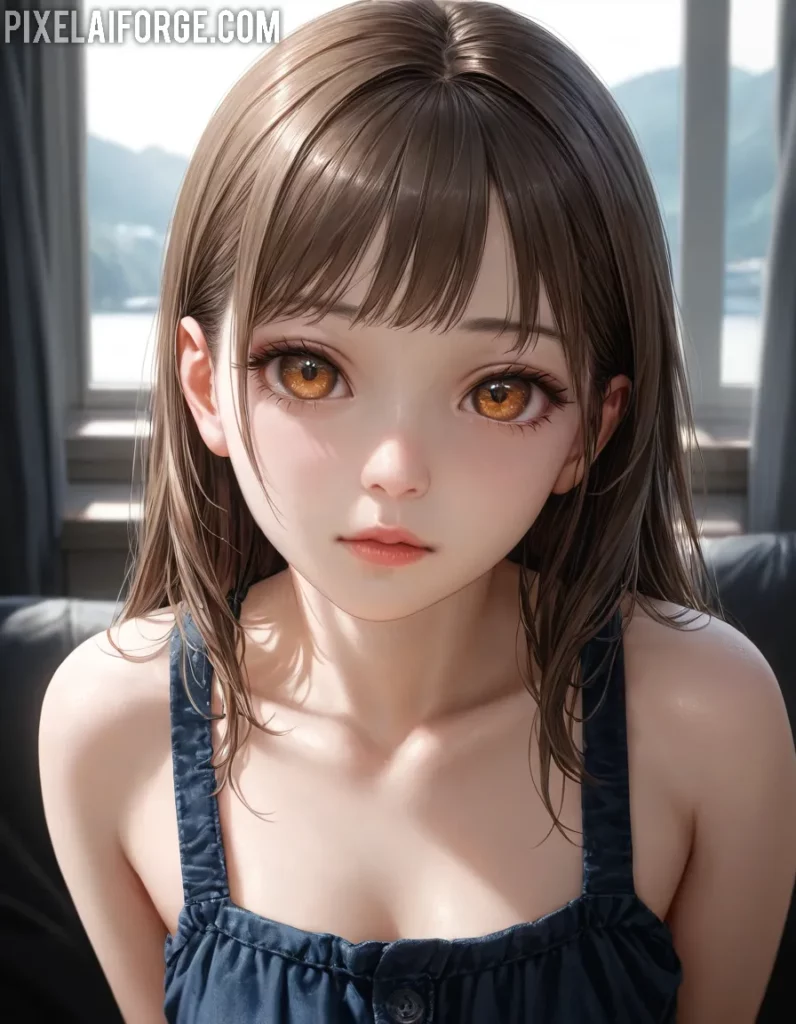 Arte Anime de Chica con Cabello Mojado Creado con Fooocus AI