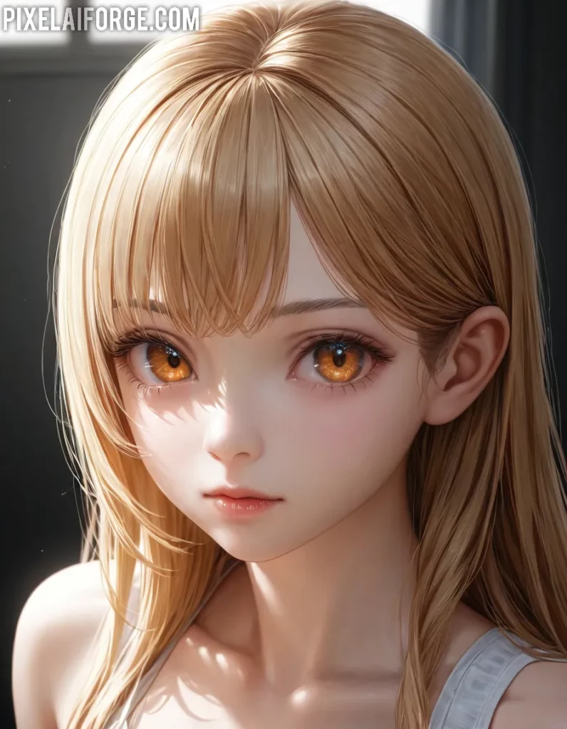 Arte Anime de Chica con Cabello Mojado Creado con Fooocus AI