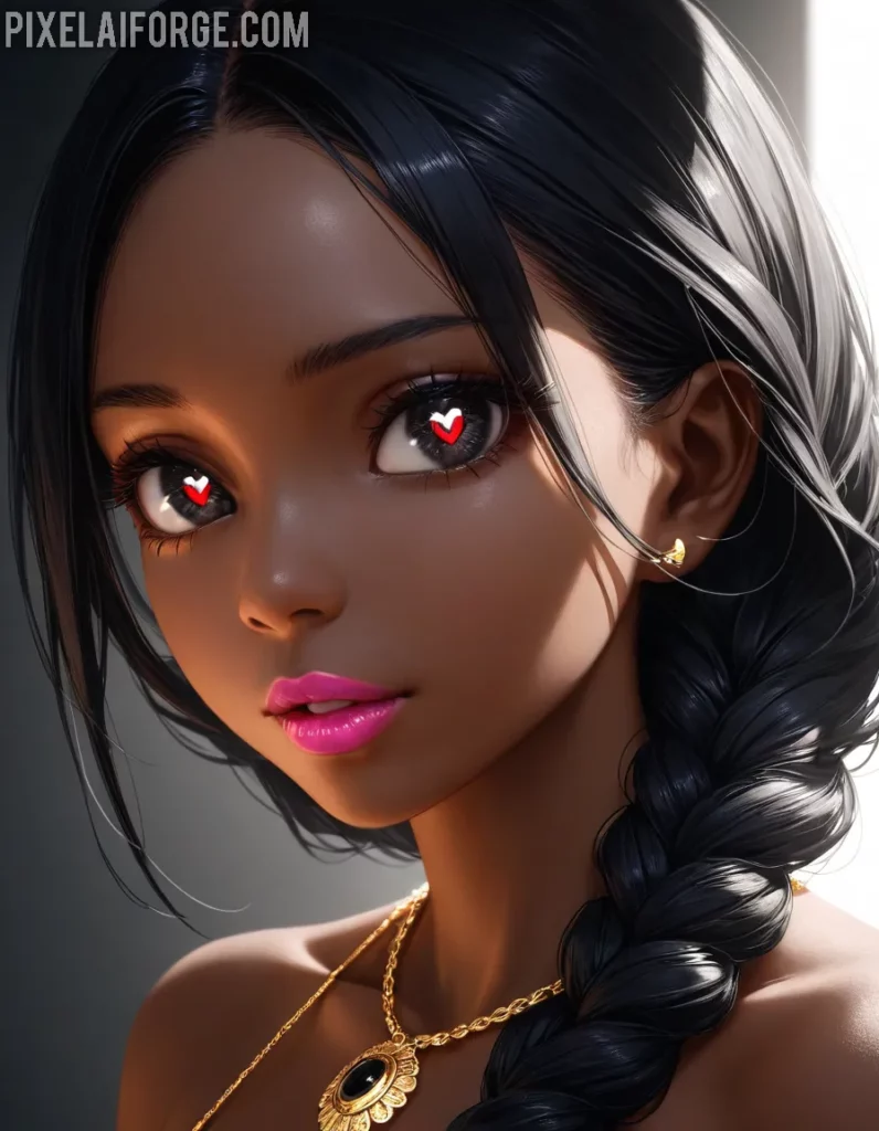 Arte Anime de Chica con Trenza Creado con Fooocus