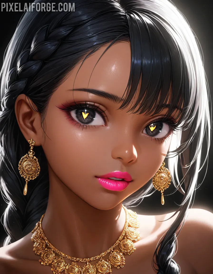 Arte Anime de Chica con Trenza Creado con Fooocus