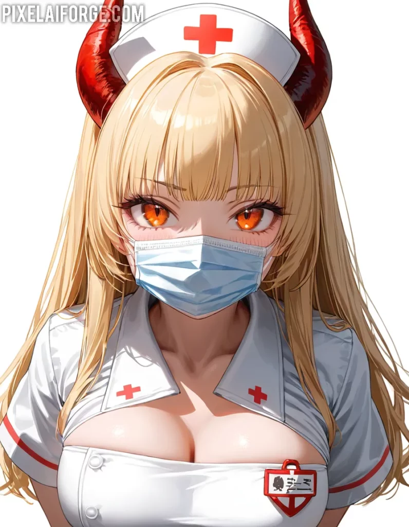 Arte Anime de Enfermera Demoníaca Creado con Fooocus AI