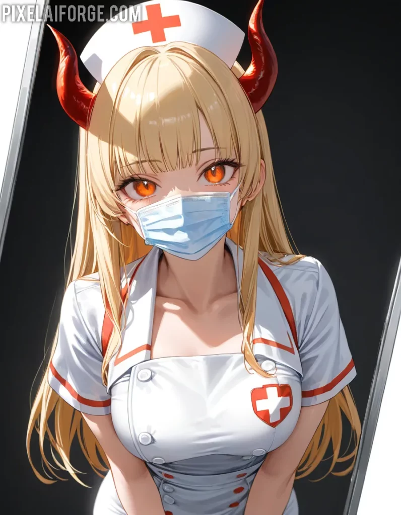 Arte Anime de Enfermera Demoníaca Creado con Fooocus AI