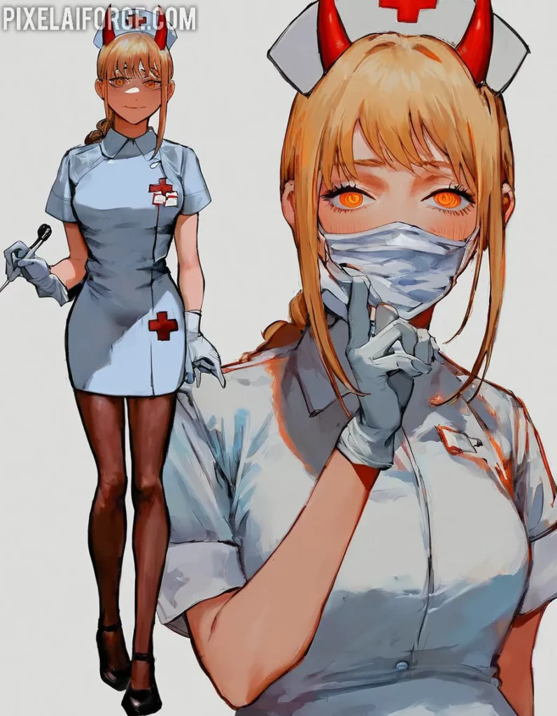 Arte Anime de Enfermera Demoníaca Creado con Fooocus AI
