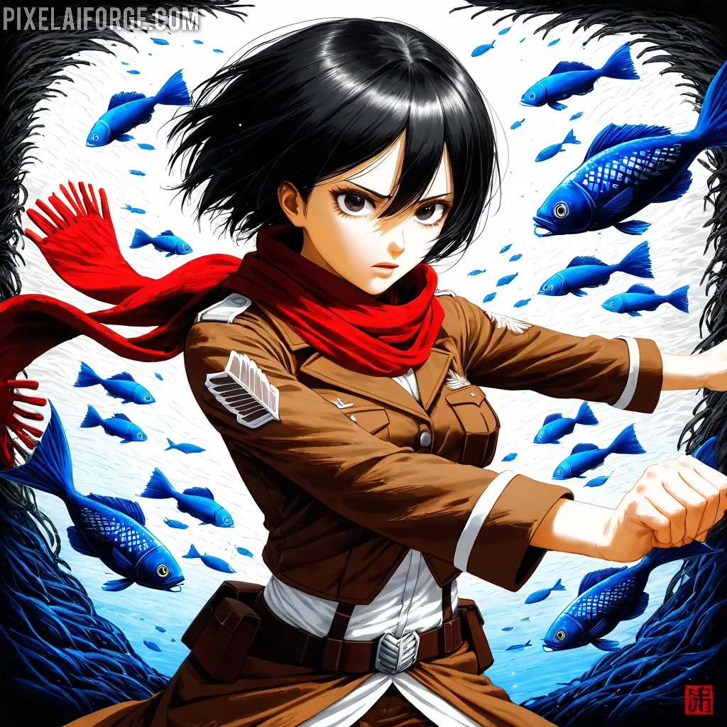 Arte Anime de Soldado Creado con Fooocus AI