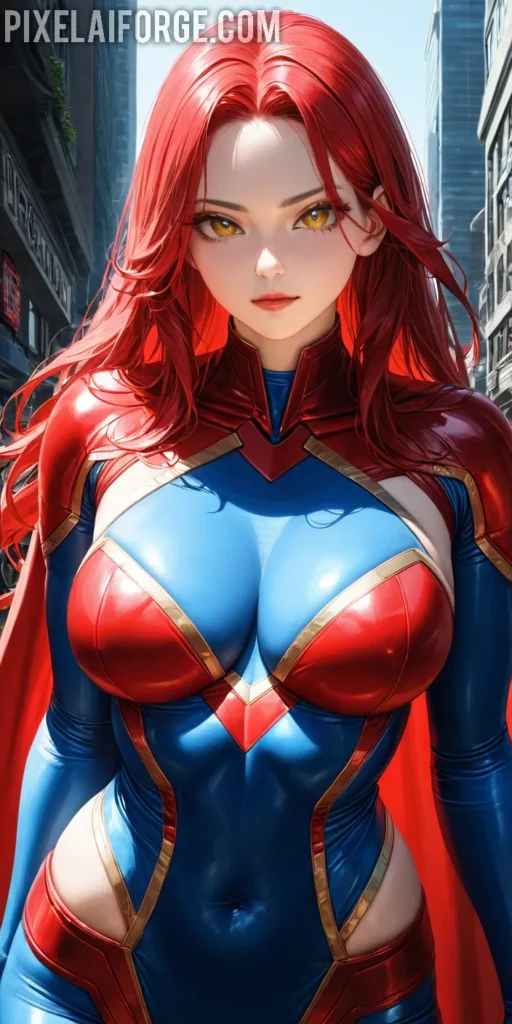 Arte Anime de Superheroína Creado con Fooocus AI