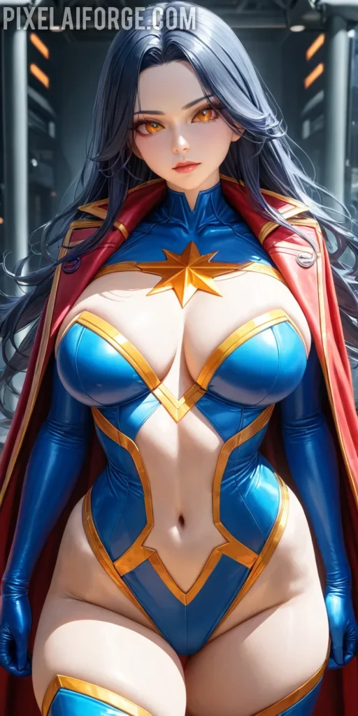 Arte Anime de Superheroína Creado con Fooocus AI