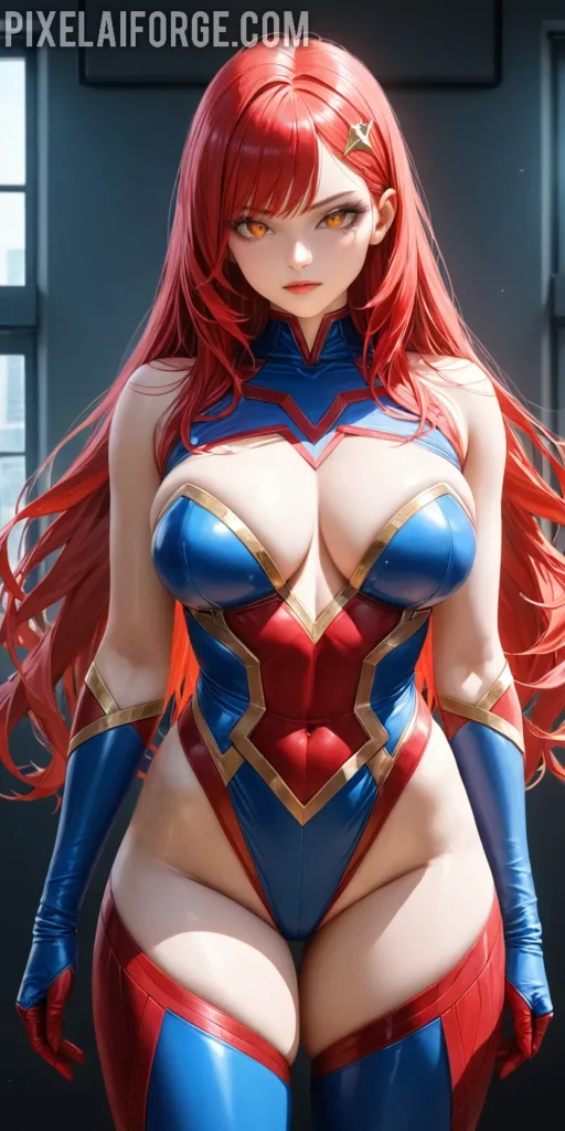 Arte Anime de Superheroína Creado con Fooocus AI