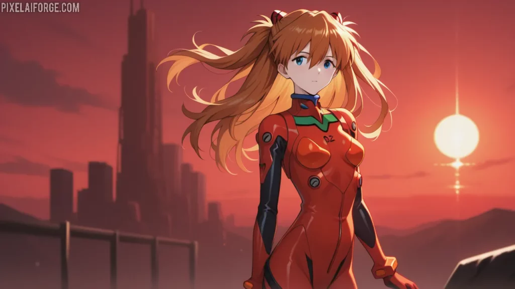 Asuka es piloto del EVA-02 y tiene ascendencia alemana y japonesa.