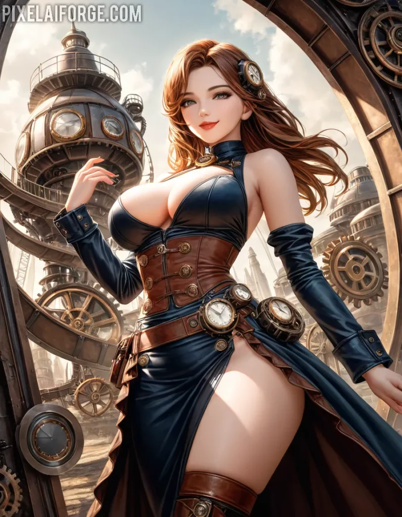 Chica Steampunk de Anime: Arte Digital Único