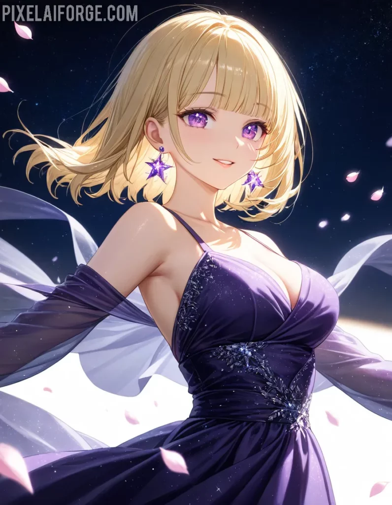 Chica de Anime con Vestido Mágico: Arte Digital Encantador