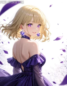 Chica de Anime con Vestido Mágico: Arte Digital Encantador