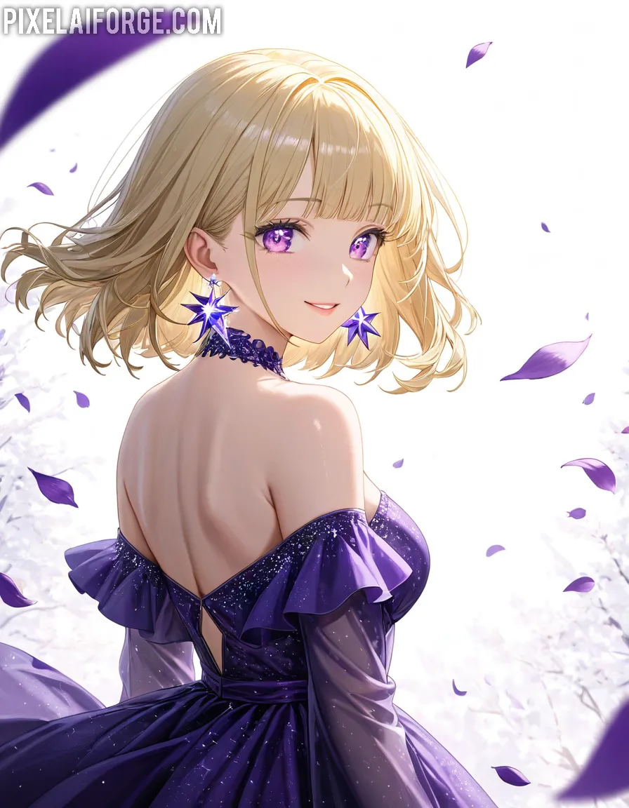Chica de Anime con Vestido Mágico: Arte Digital Encantador