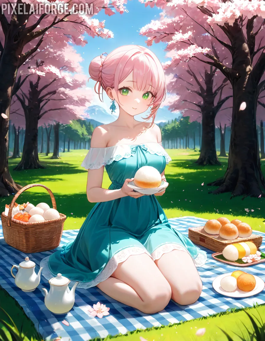 Disfruta un Picnic de Primavera Estilo Anime Bajo los Cerezos en Flor