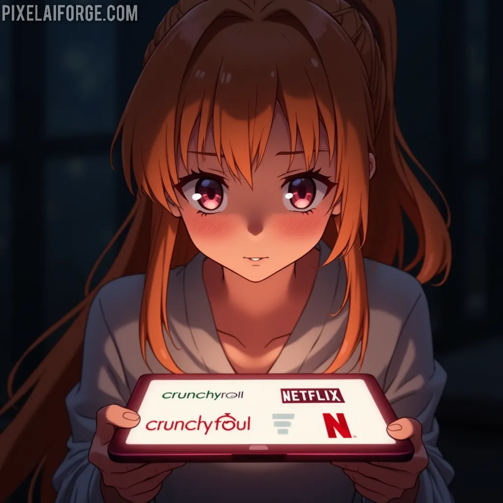Erina revisa cuidadosamente las plataformas disponibles para ver Shokugeki no Soma en alta definición
