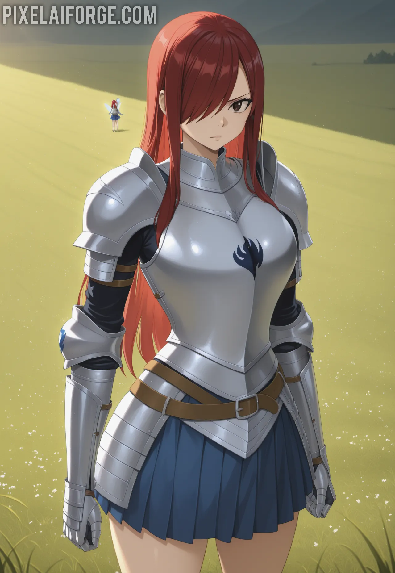 Erza Scarlet la poderosa maga guerrera conocida como Titania en Fairy Tail