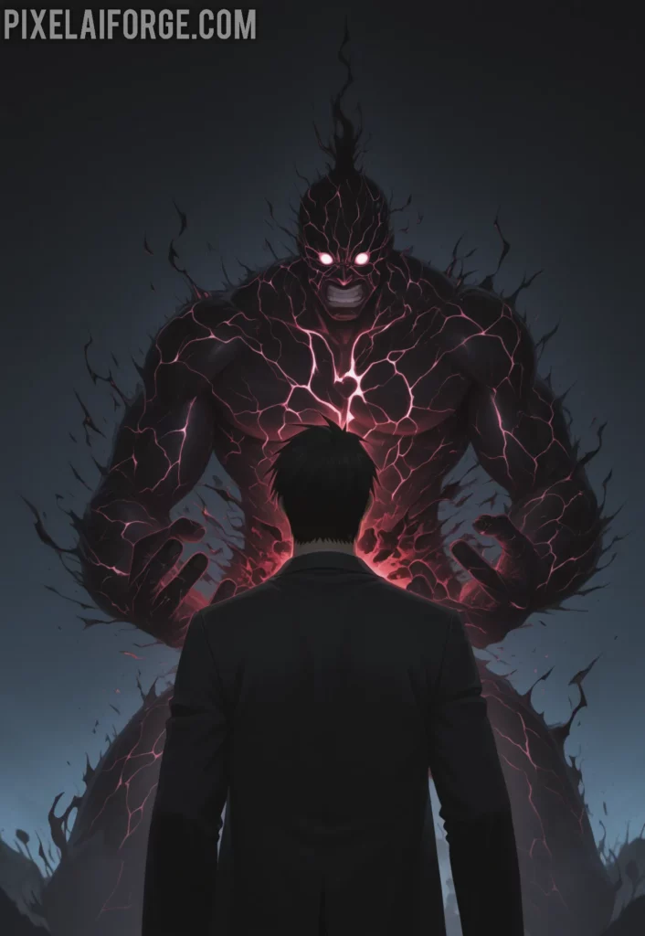 Father absorbing all seven Homunculi powers, black void opening behind him, horrified Ed and Al watching, epic final battle scene, dramatic lighting, Fullmetal Alchemist Brotherhood anime style