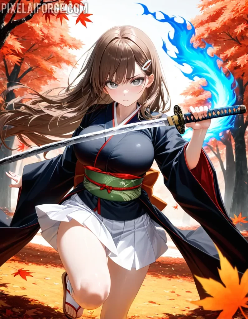 Fondos de Samurái para Móvil: Estilo Anime Otoñal