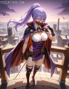 Guerrera Steampunk Anime con Poderes Eléctricos Arte Impresionante
