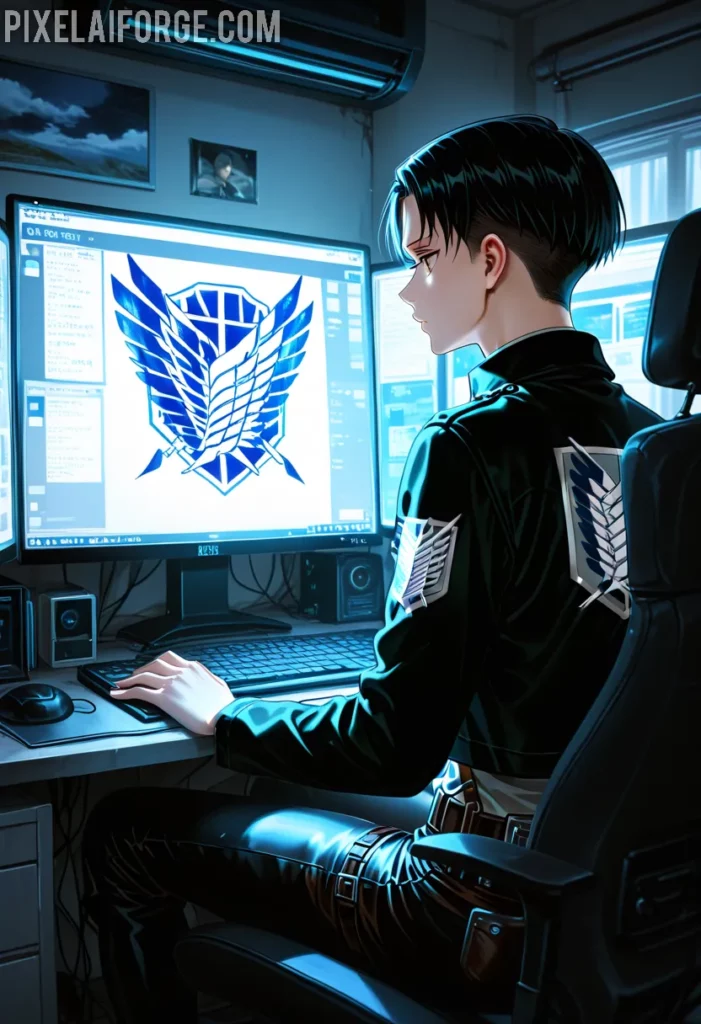 Levi preparado para ver Shingeki no Kyojin desde casa