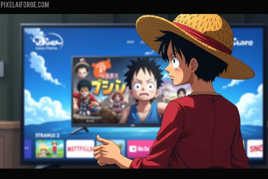 Luffy mira varias plataformas de streaming mientras intenta encontrar donde ver One Piece