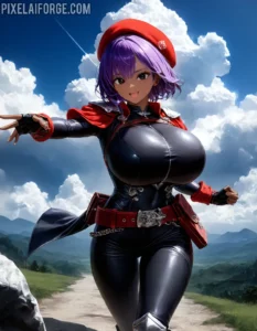 Personaje de Anime con Armadura: Arte Digital Épico