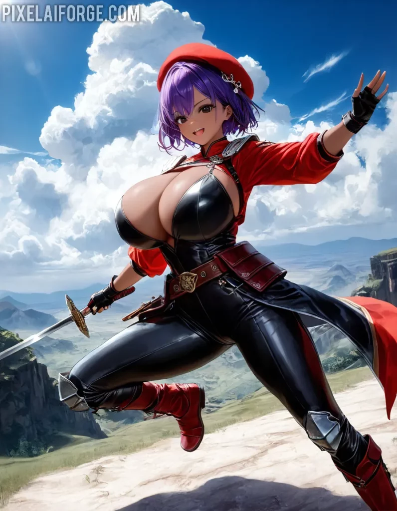 Personaje de Anime con Armadura: Arte Digital Épico