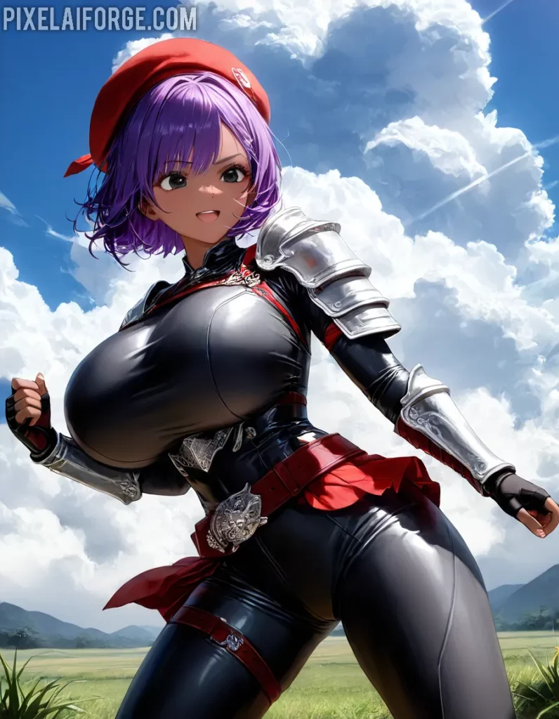 Personaje de Anime con Armadura: Arte Digital Épico