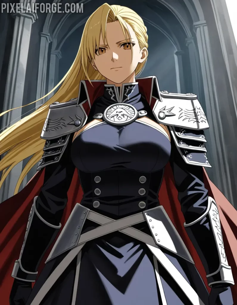 Riza Hawkeye 25 años, francotiradora de Fullmetal Alchemist
