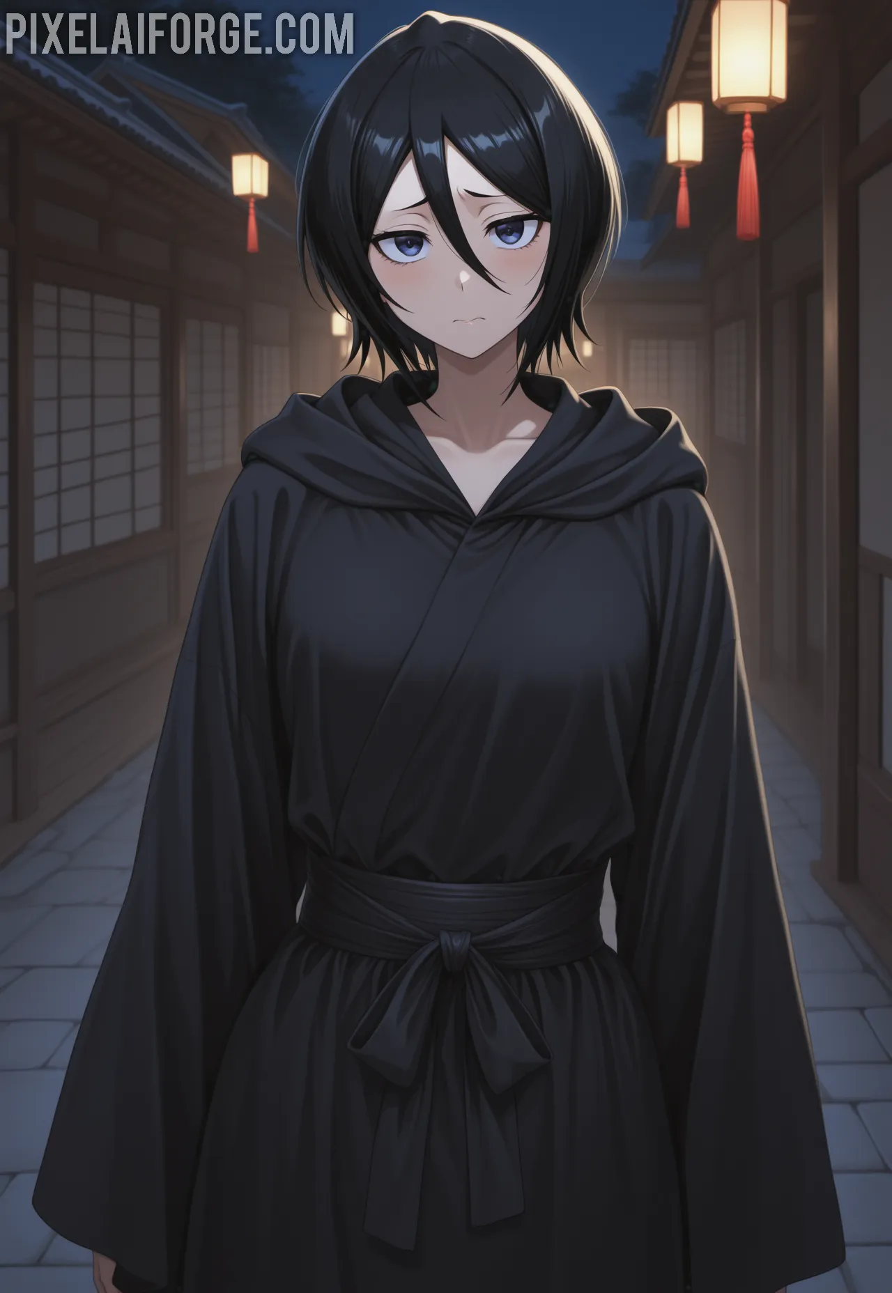 Rukia Kuchiki la valiente shinigami de Bleach en ilustración anime