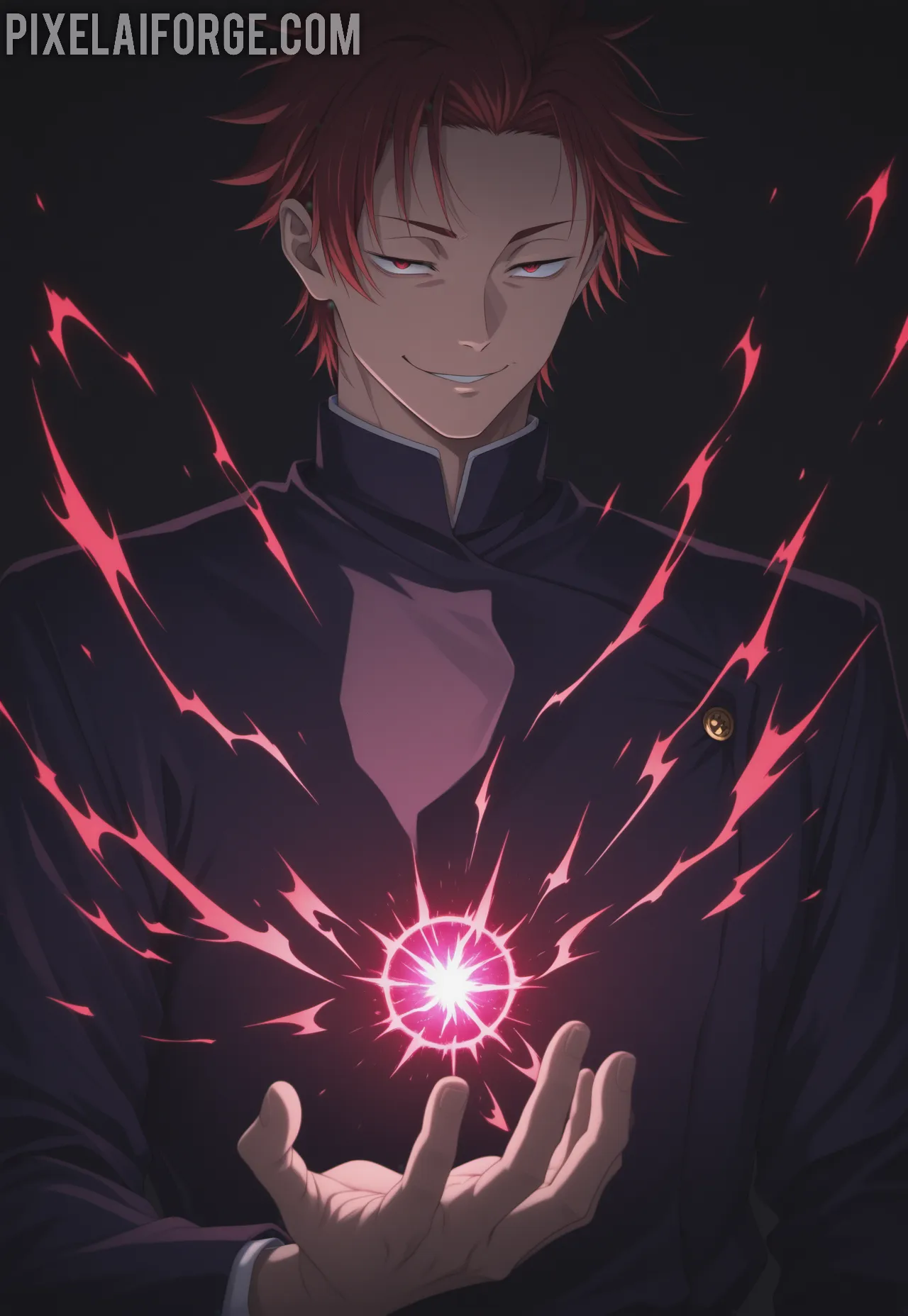 Ilustracion anime genegada por IA de Satoru Gojo El Ilimitado y el Poder Más Fuerte en Jujutsu Kaisen