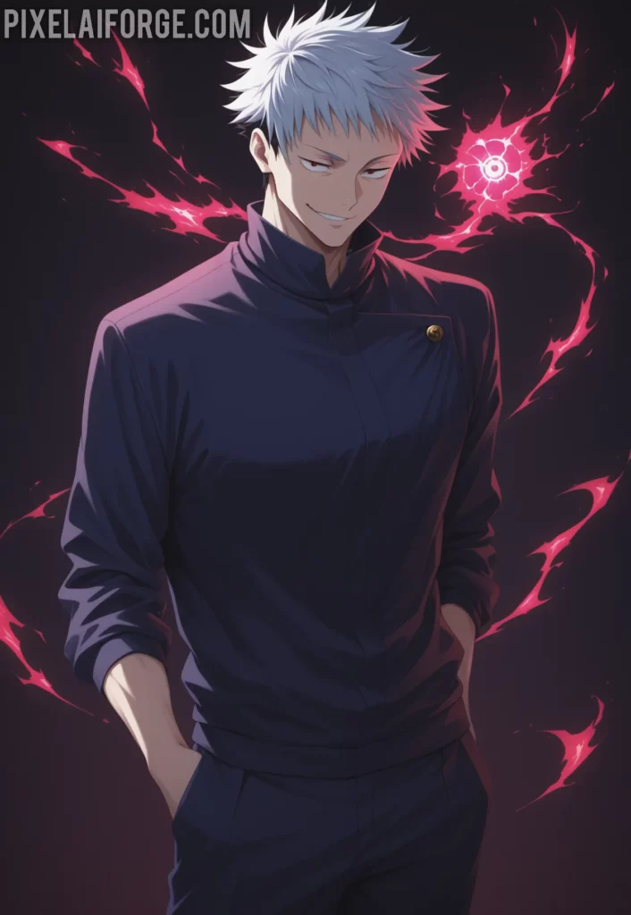 ilustracion anime de Satoru Gojo El Ilimitado y el Poder Más Fuerte en Jujutsu Kaisen