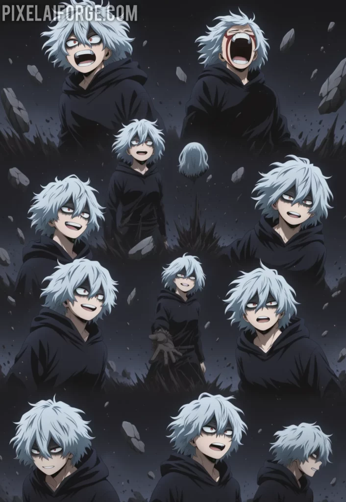 Imagen anime generada por IA de Shigaraki vs Deku El Choque de Ideologías en My Hero Academia