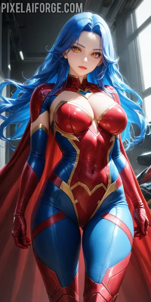 Superheroína Creada con Fooocus AI Arte Anime