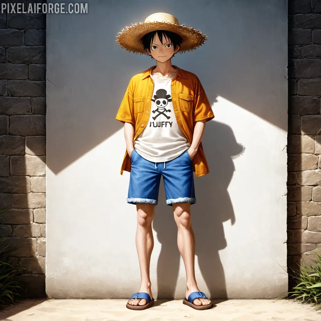 Tropical Beach Vibes: Anime Character in Paradise